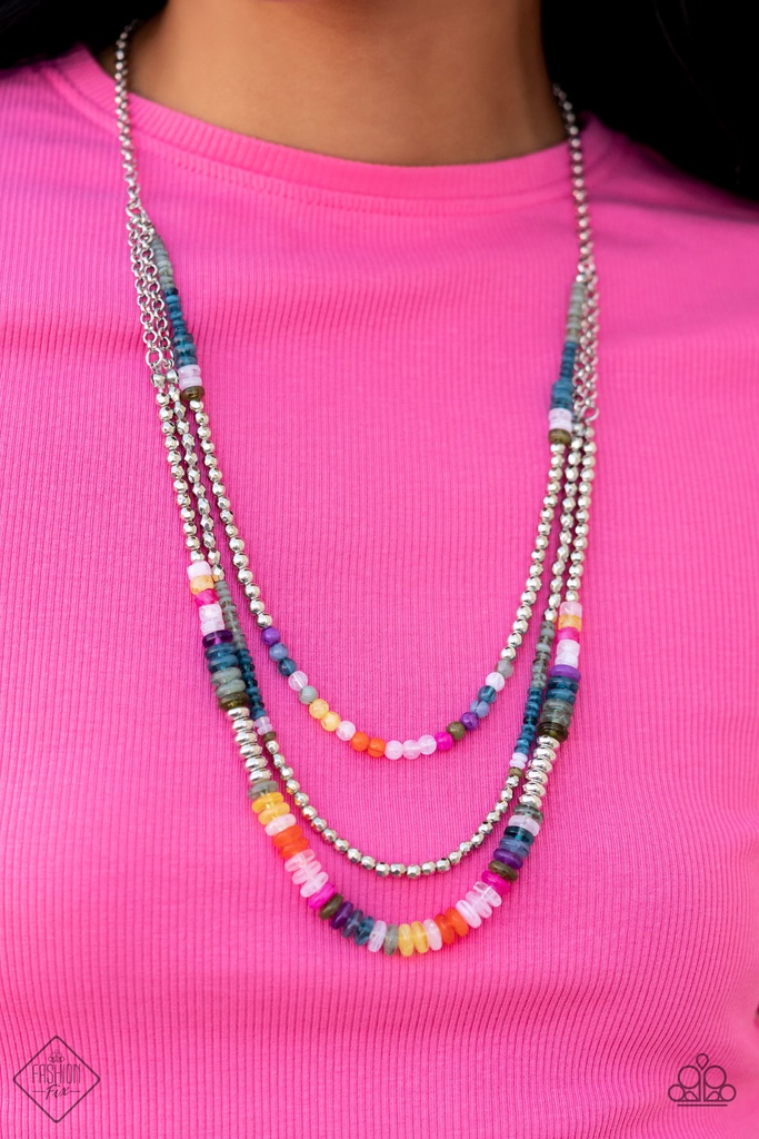 Rainbow Jewelry Set Silver - Fashion Fix - Beaded Layers