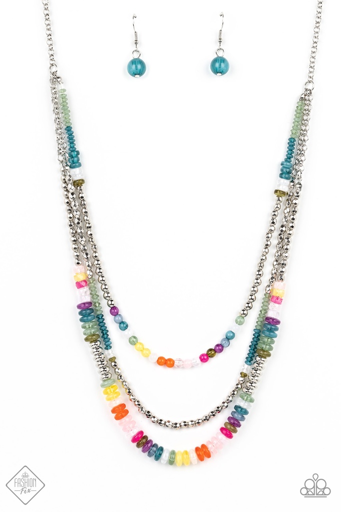 Rainbow Jewelry Set Silver - Fashion Fix - Beaded Layers