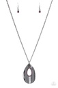 Stop, TEARDROP, and Roll - Purple Gunmetal Necklace