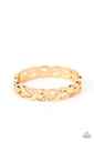 Gold Hinged Bracelet with Crystals - Editor-in-LEAF