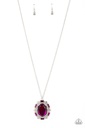 Pink Pendant Necklace with Crystals - Noble Reflection