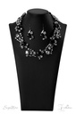 Statement Necklace Black, Smoky Gray and Clear Crystals in Gunmetal - The Kim