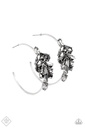 Open Earrings in Silver Hoop with Smoky Crystals - Arctic Attitude