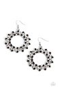 Black Pearl Earrings Silver Dangle with Crystals - Combustible Couture