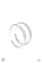 Silver Hoop Earrings with Crystals - GLITZY By Association