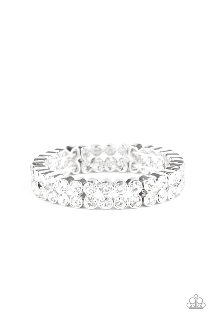 Come and Get it - White Crystals Stretch Bracelet