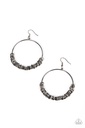 Black Loop Earrings Dangle Mixed Metal Jewelry - Retro Ringleader