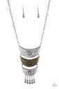 Statement Necklace Layered Bars in Mixed Metals - Go STEER-Crazy