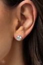 Just in Timeless - White Brilliant Crystal Classic Solitaire Stud Earrings