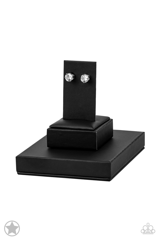 Just in Timeless - White Brilliant Crystal Classic Solitaire Stud Earrings