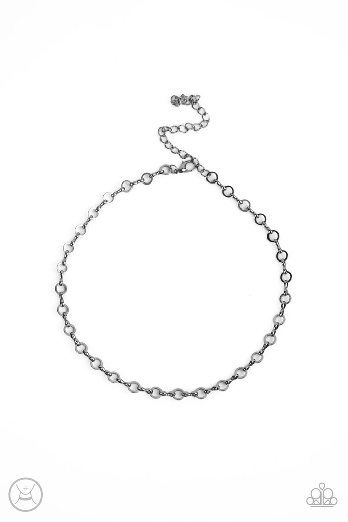 Keepin it Chic - Gunmetal Black Minimalist Choker Necklace