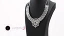 Statement Necklace Curved Bar with Crystals - Exquisite