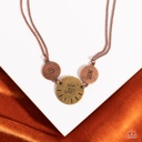 Message Necklace Copper and Brass Mixed Metal Jewelry - Shine Your Light