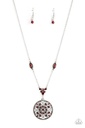 Timeless Traveler - Red and Silver Medallion Necklace