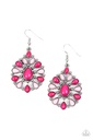Pink Earrings Teardrop in Silver Dangle - Lively Luncheon