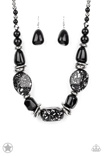 Chunky Black Bead Necklace - In Good Glazes