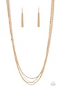 Layered Necklace with Gold Chains and Delicate Crystals - Undauntingly Urban