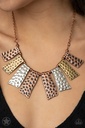 Tribal Necklace Mixed Metal Jewelry with Hammered Silver, Copper and Brass - A Fan of the Tribe