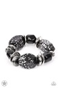 Chunky Stretch Bracelet with Black Beads - Glaze of Glory