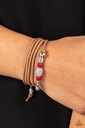Tie-Up Urban Bracelet in Suede and Pink Bead - Clear A Path