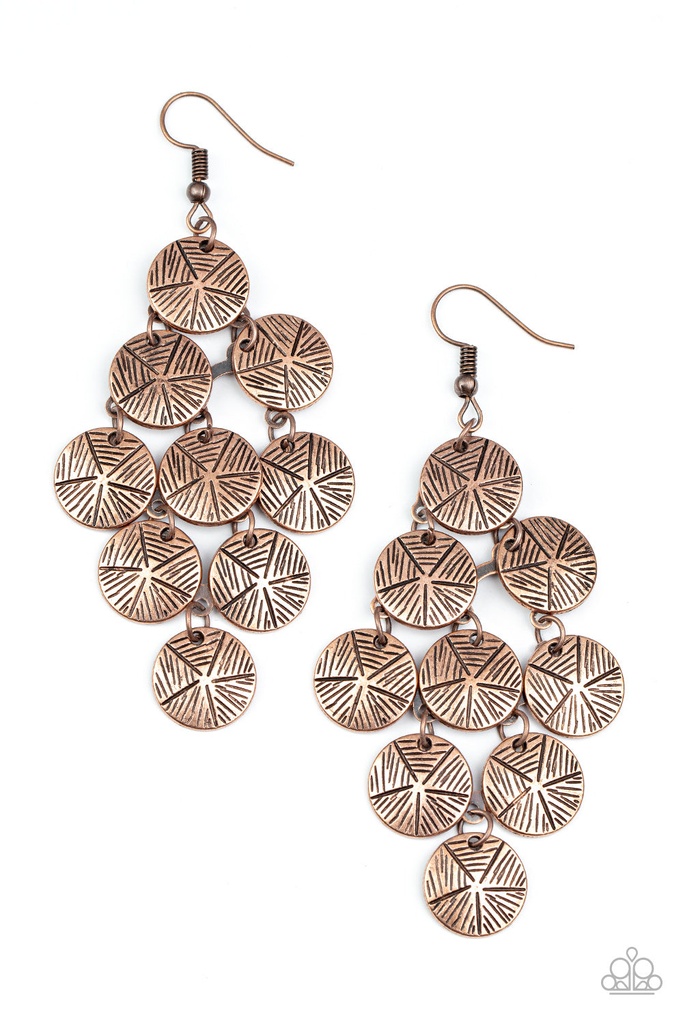 Chandelier Earrings with Copper Discs - How CHIME Flies