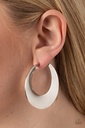 Edgy Silver Hoop Earrings - Power Curves