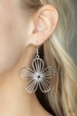 Silver Flower Earrings with Purple Crystal - Meadow Musical