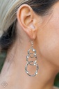 Silver O-Ring Earrings with Crystals - Revolving Radiance