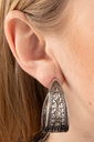 Small Silver Hoop Earrings with Embossed Design  - Marketplace Mixer