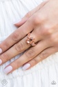 Rose Gold Stretch Ring with Peach Crystal - Law of Attraction
