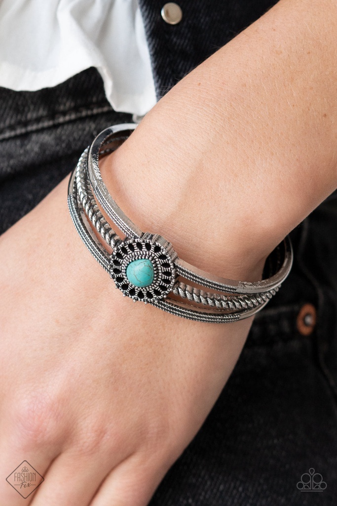 Turquoise Cuff Bracelet Silver Stone Jewelry - Elemental Escape