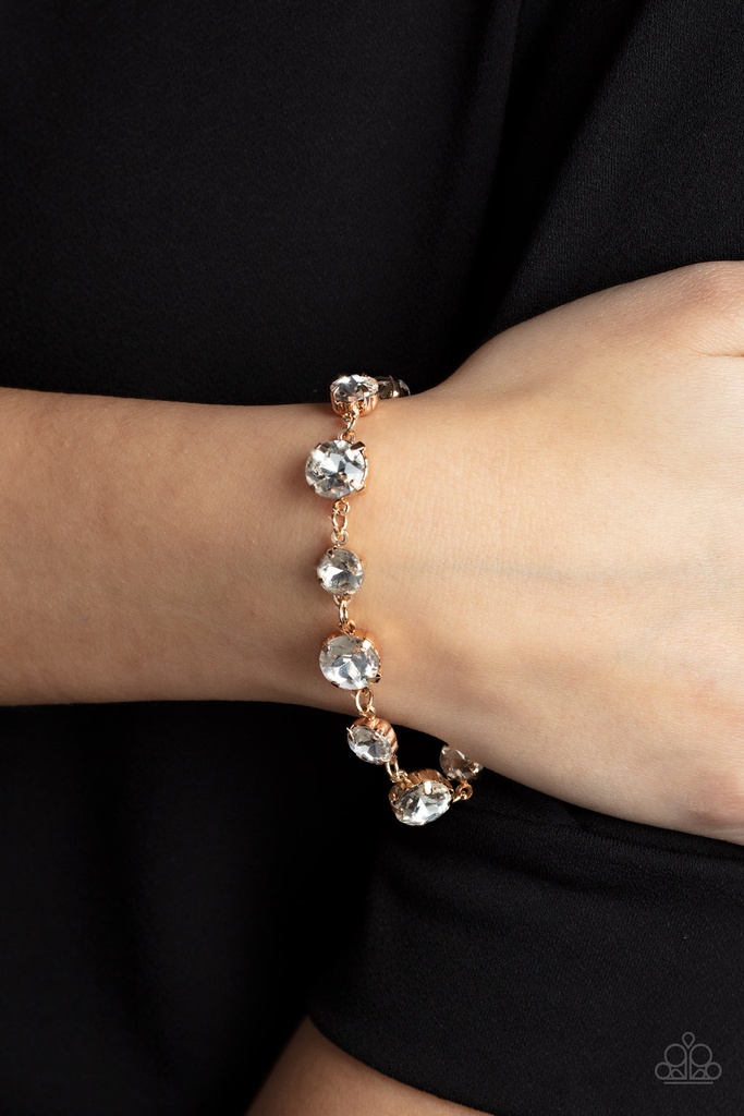 Gold Bracelet with Crystals and Clasp - Bippity Boppity BLING