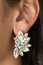 Post Earrings with Iridescent Crystals in Silver - Instant Iridescence