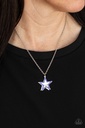 Star Necklace with Pendant with Crystals in Blue and Silver - American Anthem