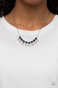 Blue Pearl Necklace with Crystals in Silver - Dashingly Duchess