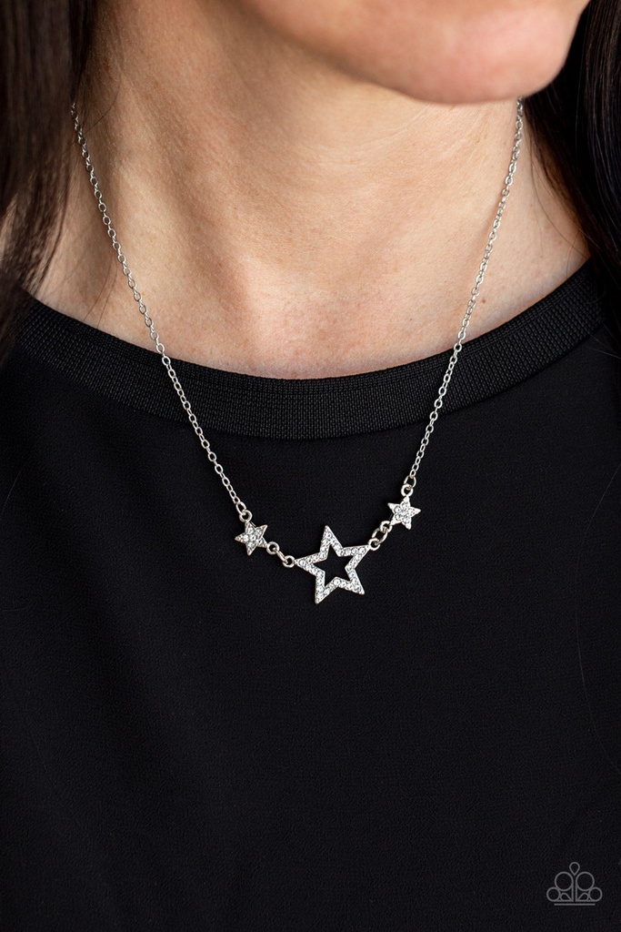 Star Necklace with Crystals in Silver - United We Sparkle