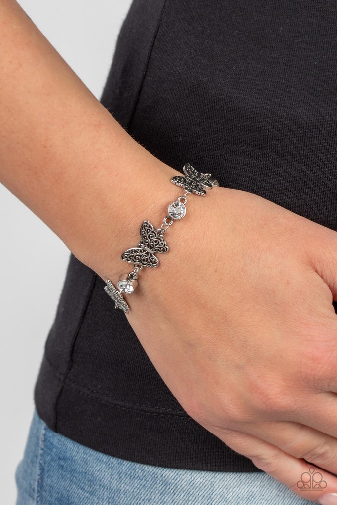 Butterfly Clasp Bracelet in Silver - Has a WING to It