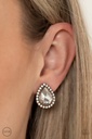 Post Clip On Earrings with Crystals in Copper - Cosmic Castles