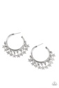 Silver Star Earrings with Fringe Hoops - Happy Independence Day
