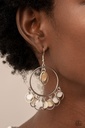 Circle Earrings with Silver Loop and Shell Finish - Cabana Charm