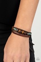 Leather Bracelet Turquoise Stone Beads and Tiger's Eye Urban Jewelry - Tundra Tracker