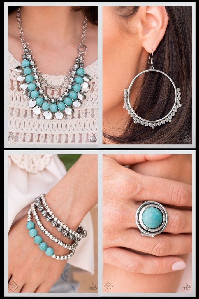 Jewelry Set with Turquoise in Silver - Fashion Fix - Wild