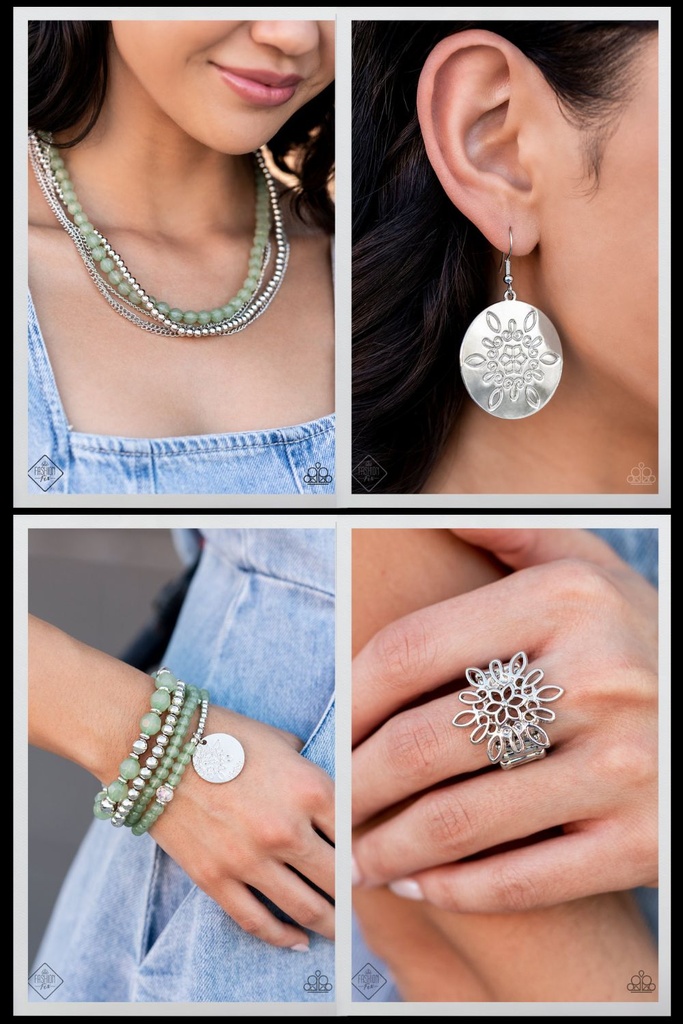 Jewelry Set Green and Silver - Fashion Fix - Boardwalk Style