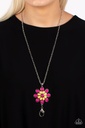 In the MEADOW of Nowhere - Multi Color Yello and Pink Floral Lanyard Necklace