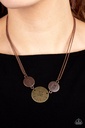 Message Necklace Copper and Brass Mixed Metal Jewelry - Shine Your Light