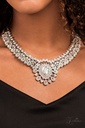 Statement Necklace Curved Bar with Crystals - Exquisite