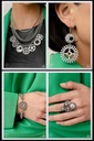 Industrial Jewelry Set in Silver with Crystals - Fashion Fix - Steampunk