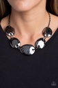 Gunmetal Disc Necklace - That RING You Do - Black