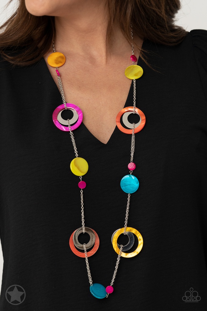 Multi Color Disc Necklace - Kaleidoscopically Captivating