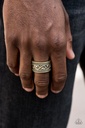 Antiqued Brass Stretch Ring for Men - Vine of Valor
